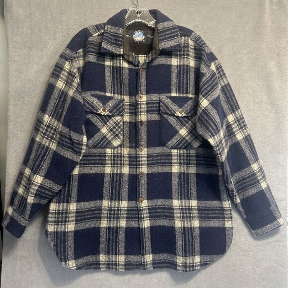 VTG Swanndri Wool Plaid Bush Shirt Jacket Shaket Mens Size L Heritage Outdoors - Picture 1 of 13